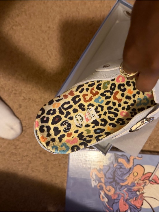 Leopard-Accent Blue Slip-On Clog with Buckle main image 4